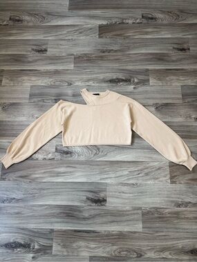 Michael Costello x Revolve Asym Cut Out Dolman Sweater in Nude Size Small